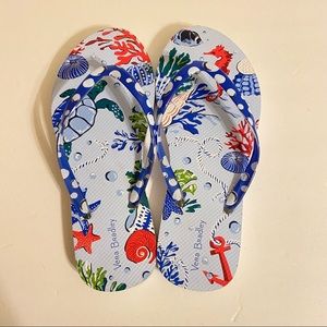 Vera Bradley Flip Flops Sea Turtle Ocean Womens Size Small 5-6